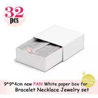 《Suellen jewels》ขายส่ง32ชิ้น,กล่องสร้อยข้อมือกระดาษสีขาวแพนใหม่ล่าสุดกล่องสร้อยคอสำหรับลูกปัดเดิมทำชุดเครื่องประดับ