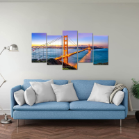 Cityscape ผ้าใบ Wall Art San Francisco Golden Gate Bridge At Sunset Art City Scape ภาพพิมพ์ภาพโปสเตอร์