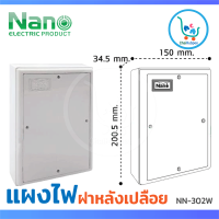 NANO แผงไฟ แผงไฟบ้าน แผงไฟพลาสติก กล่องไฟ กล่องไฟพลาสติก NANO 6 x8  สีขาว (NANO-302W)