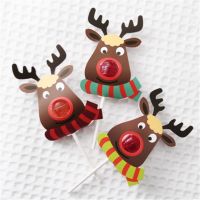 【LZ】☸  50pcs Christmas Elk Lollipop Stent Decoration Cards Xmas Party Supplies Candy Gift For Children Kids Favorite