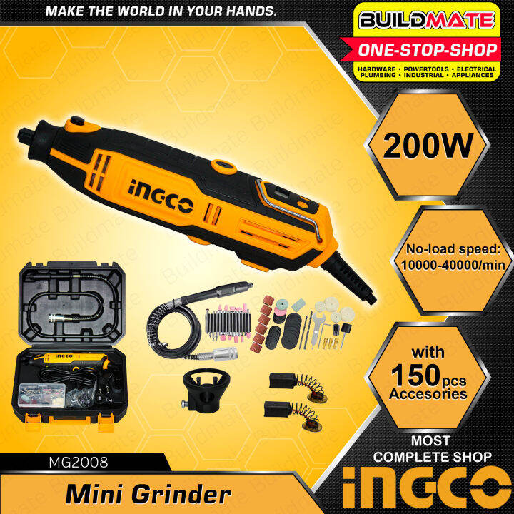 INGCO Mini Grinder Set 200W Electric Grinder Drill Engraver Rotary Tool