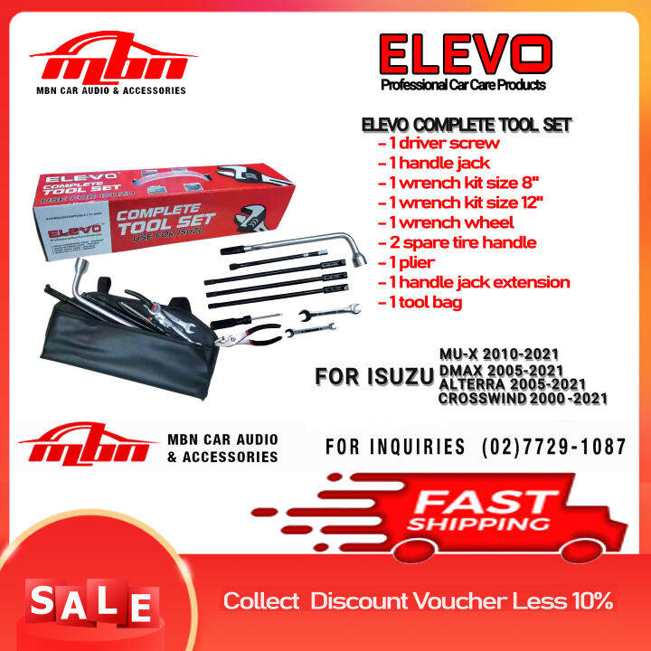 Spare Tire Tool Kit ELEVO Complete Tool Set for ISUZU CROSSWIND, ALTERA