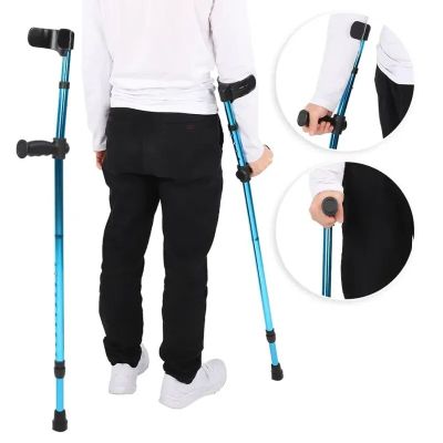 อะลูมินัมอัลลอยค้ำสำหรับผู้สูงอายุผู้พิการแบบพกพาปรับได้ไม้เท้าพับได้แขนยืดหดได้ไม้เท้า