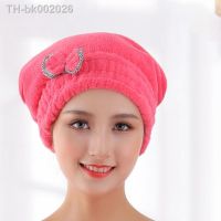 ✔ Hair Towel Princess Drying Cap Simple Bow Coral Velvet Soft Water Absorption Elastic Round Wearable Polyester 25x30 Ribbon Towel