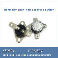 KSD301 10A250V 80 องศา 85 องศาเปิดตามปกติ, สแน็ป, เท้าแบน, สวิตช์อุณหภูมิ, ประเภทปุ่ม, เทอร์โม