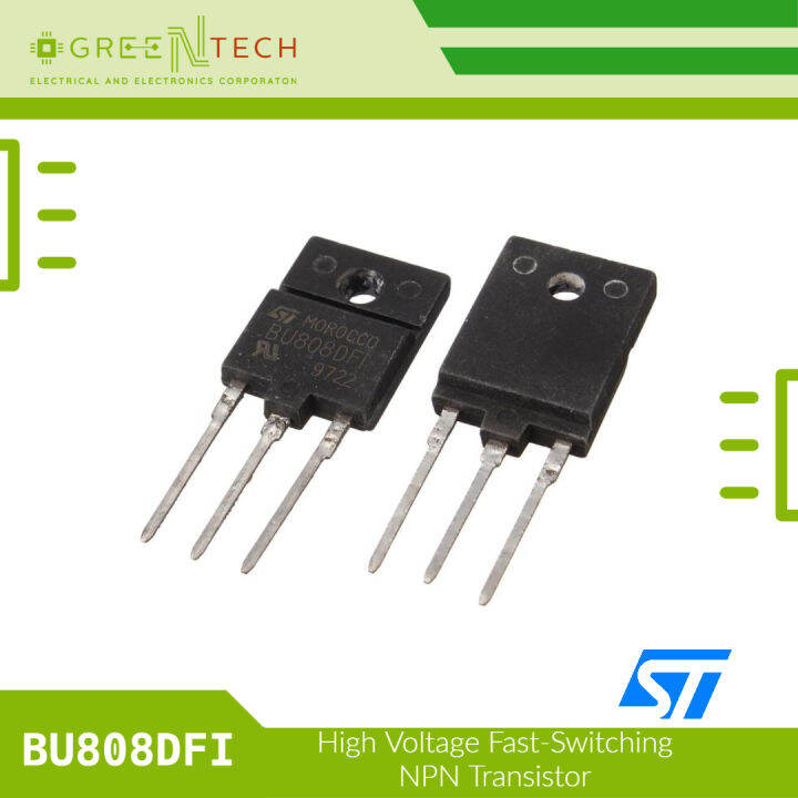 5pcs STMicroelectronics BU808DFI High Voltage Fast-Switching NPN ...