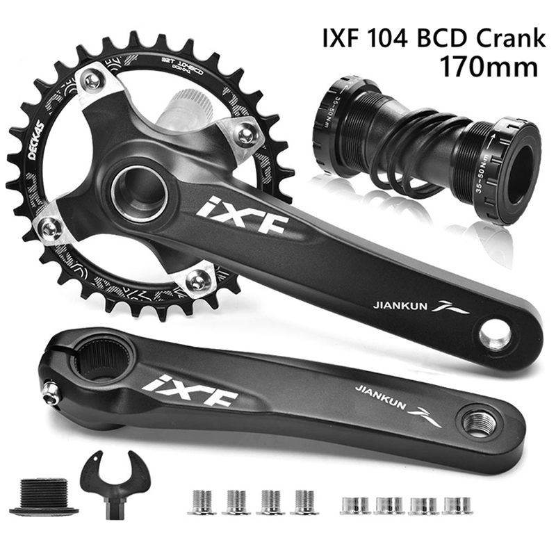 IXF Aluminum MTB Road Bike Bicycle Crankset 170mm BCD 104mm BB w/ Bottom Bracket