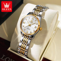 OLEVS 6673 Automatic Mechanical Watches For Women Stainless Steel Band Fashion Waterproof Women Wristwatch Luminous Calendar