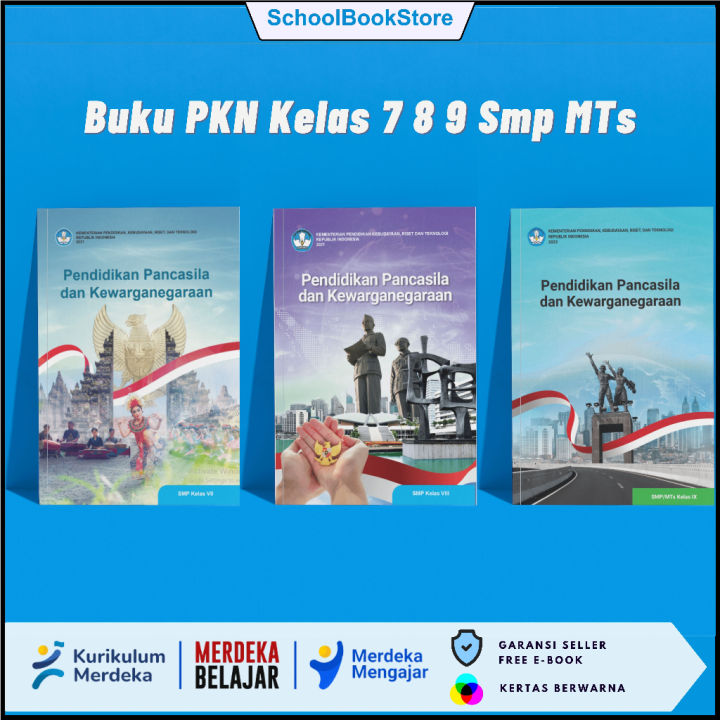 Buku Pkn Kelas 7 8 9 Kurikulum Merdeka Belajar Paket Mata Pelajaran