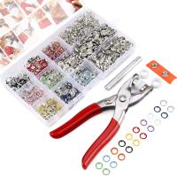 100200 Sets Snap Fasteners Kit Tool,9.5mm Metal Snap Buttons Rings with Fastener Pliers Press Tool Kit Snap Button for Sewing