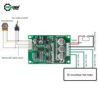 แผงโมดูลบอร์ดขับอุปกรณ์ควบคุมมอเตอร์แบบไร้แปรงถ่านไฟฟ้ากระแสตรง12V-36V 500W โมดูลที่ไม่มีห้องโถงแหล่งจ่ายไฟวงจรไฟฟ้า