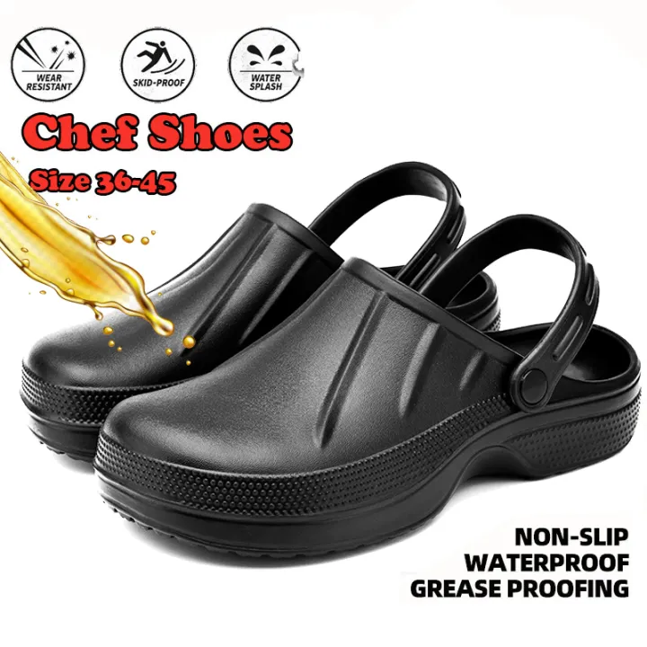 EIFAK Chef Clog Shoes for Men Women Kitchen Shoes Summer Waterproof Half  Shoes Men Sandals Slippers