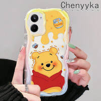 เคส Chenyyyka สำหรับ Realme 10เคสลายหมีน้ำผึ้งสีสันสดใสน่ารักเนื้อครีมนิ่มเคสมือถือกันกระแทกแบบใสที่สร้างสรรค์เคสโปร่งใสลายกล้องถ่ายรูปฝาครอบป้องกันซิลิโคน