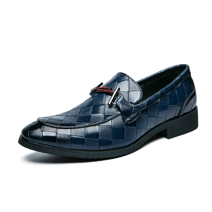 Popular Casual Business Shoes Man Black Blue Men Platform Leather Shoes  Slip-on Mens Dress Shoe High Quality Adult Formal Shoes size 38-47 YORCHID  