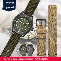 สายผ้าไนลอนผ้าใบกันน้ำเหมาะสำหรับ Citi Zen Eco-Drive AW5005ชุด AW1365สายรัดข้อมือสำหรับผู้ชาย20เมตร