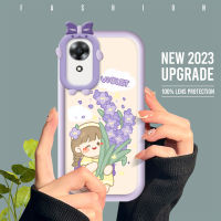 เคสมือถือสำหรับ OPPO A12 A7 A5S A12S/A17K A17/A1K Realme C2/A31 2020/A33 2020 A53 2020/A52 A92 /A5 2020 A9 2020/A74 A95น่ารักสาวการ์ตูนดอกไม้ดอกทานตะวันสีม่วง Campanula เคสโทรศัพท์มือถือนิ่มสำหรับเลนส์สัตว์ประหลาดตัวเคสโทรศัพท์มีลาย