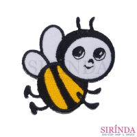 ตัวรีดการ์ตูนผึ้งหน้ายิ้ม ตัวรีดติดเสื้อ อาร์มปักตกแต่ง DIY EMBROIDERY PATCH (00080390)