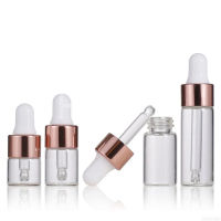 510 Pcs Mini Dropper Bottles Essential Oil Aromatpy Bottles With Rose Gold Cap Reagent Pites Bottles 1Ml 2Ml 3Ml 5Ml