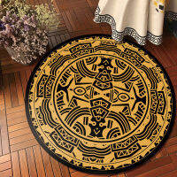 European classical vintage ethnic totem mandala round carpet Non-slip Balcony coffee table hanging basket home decoration mat