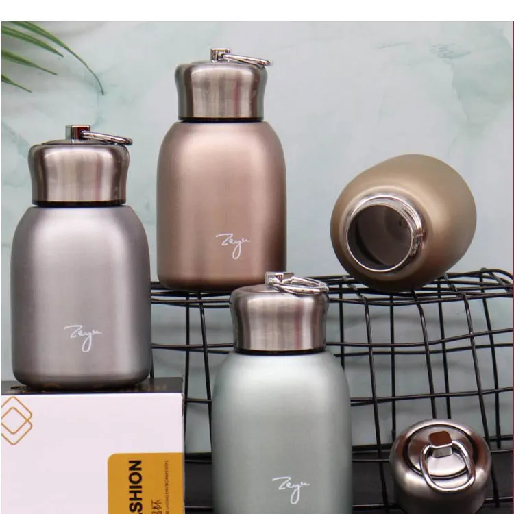 300ML Fashion Mini Coffee Vacuum Flasks Lovely Stainless Steel Thermos  Portable Travel Water Bottle Cups