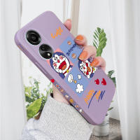 เคสโทรศัพท์ Hp สำหรับ OPPO A78 4G A78 4G ใหม่การ์ตูนโดราเอมอนแมวเคสโทรศัพท์ดีไซน์ด้านข้างลายขอบสี่เหลี่ยมปลอกซิลิโคนน้ำคลุมทั้งหมดเคสป้องกันทนแรงกระแทกกล้อง