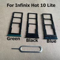 10ชิ้นสำหรับ Infinix Hot 10 Lite ที่ใส่ซิมการ์ด X657B ถาดใส่ซิมที่ใส่ตัวเชื่อมอะแดปเตอร์อะไหล่ซ่อมภาชนะ