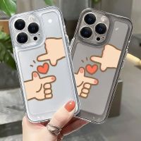 เคสโทรศัพท์มือถือแบบนิ่ม TPU ใส กันกระแทก กันรอยกล้อง ลายหัวใจ สําหรับ IPhone 11 14 13 12 Pro Max XS X XR 7+ 8 6 6S Plus