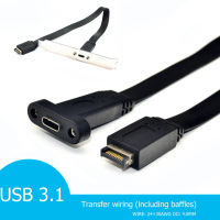 USB 3.1แผงด้านหน้า Header Type E ชายกับ USB-C Type C หญิงสายเคเบิลขยายตัว30เซนติเมตรเมนบอร์ดคอมพิวเตอร์เชื่อมต่อลวดสายสาย