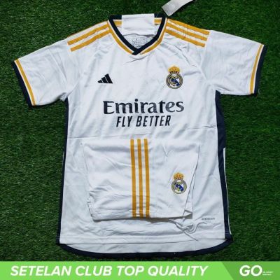 Madrid HOME NEW 2023/2024 JERSEY เซตกางเกง เกรดโอริ คุณภาพสูง