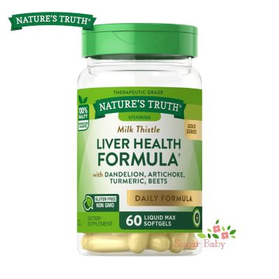 Natures Truth Gold Series Liver Health Formula With Dandelion, Artichoke, Turmeric, Beets 60 Liquid Max Softgels
