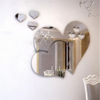 ✘❆❦ 3D Mirror Love Hearts Wall Sticker Decal DIY Wall Stickers for Living Room Modern Style Home Room Art Mural Decor Removable PS
