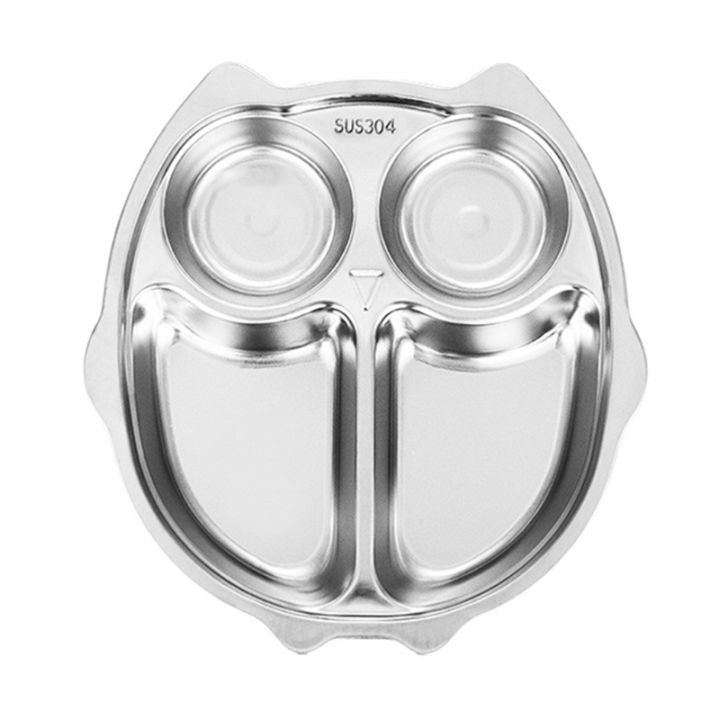 stainless-steel-divided-plate-cute-cartoon-dinner-tray-lunch-container-kid-toddlers-babies-serving-platter-for-school-wholesales