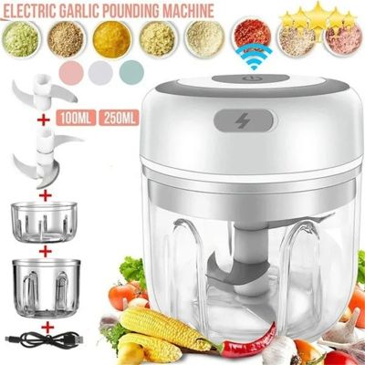 100/250ml Vegetable Cutter Electric Garlic Masher USB Charging Meat Press Grinder Crusher Food Tools