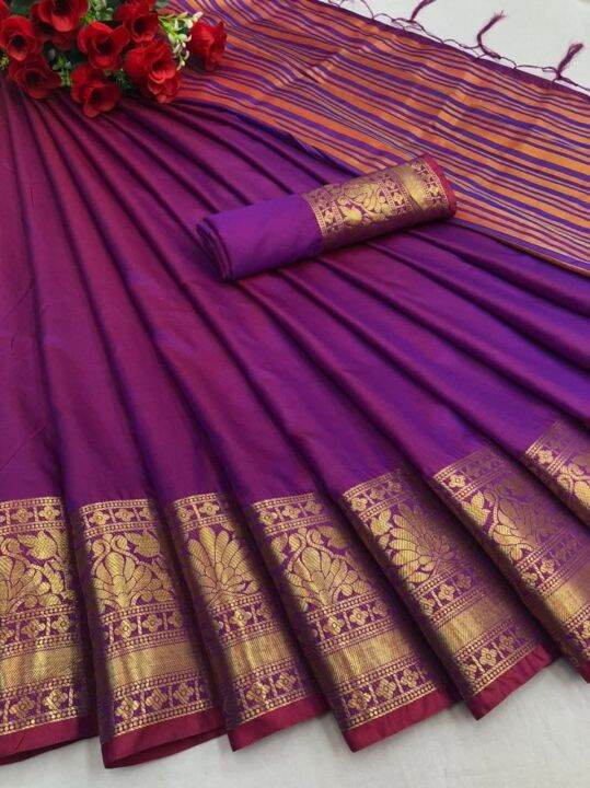 [PREORDER] TWO SHEDED COTTON KING SAREE (ETA20231231) Lazada