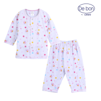 De bon By Enfant ชุดนอนกระดุมแขนยาวและกางเกงขายาว สีฟ้า-ชมพู ลายพี่หมี บอลลูน อายุ 6 เดือน ถึง 4 ปี (กรุณาเลือกไซส์สินค้า)