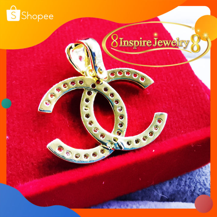 inspire-jewelry-จี้ฝังเพชรขนาด-2cm-งานแฟชั่นอินเทรนสุดๆ-สวยงาม-ปราณีต-ใส่ได้กับเสื้อผ้าทุกชุด