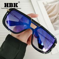 【ขายร้อน】 HBK วินเทจ O Versize สแควร์แว่นกันแดดผู้หญิงแบรนด์หรูบิ๊กกรอบผู้ชายอาทิตย์แว่นตาสีดำแฟชั่นไล่โทนสีหญิงแว่นตา Oculos