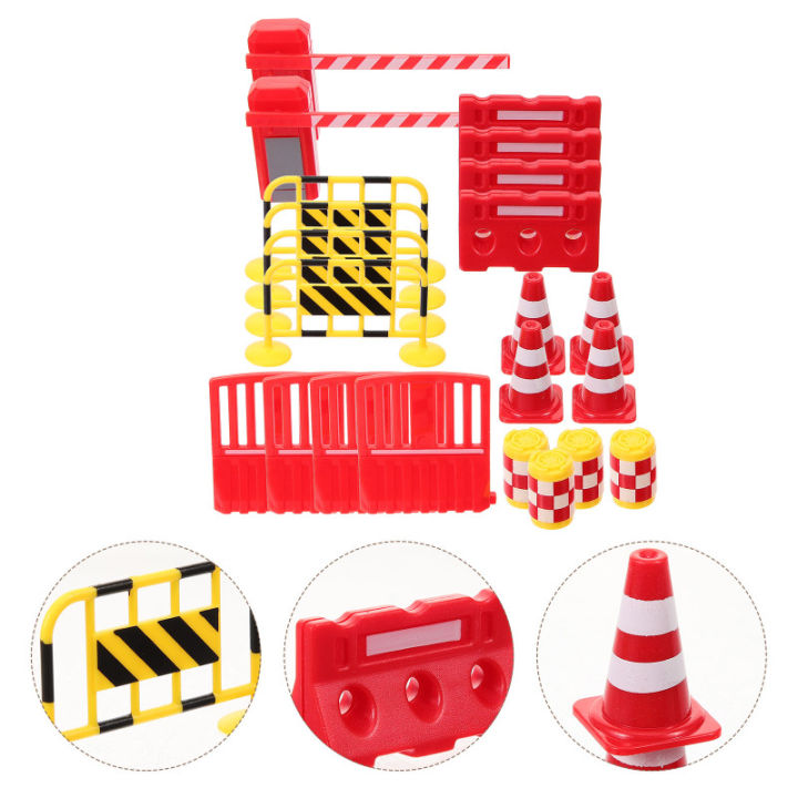 Miniature Road Block Toy Street Signs Playset Parking Lot Toys Traffic ...