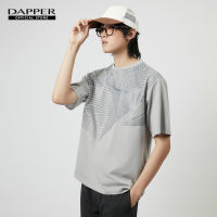 DAPPER เสื้อยืด Liner Geometric Print สีเทา