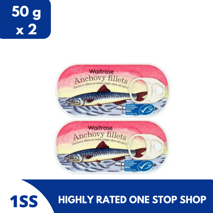 Waitrose Anchovy Fillets Olive Oil, 50g set of 2 Lazada PH