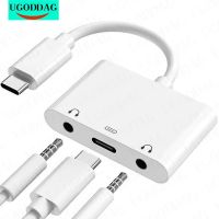 USB C to Dual 3.5mm Aux Headphone Jack Adapter with Charging Type C Earphone Audio Splitter Converter For Samsung Google Pixel Adapters