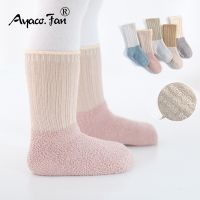 【hot】！ Newborn Baby Toddler Socks Prewalker Thick Elaborate Terry Cotton Skidproof Sole Boy Kids Patchwork 0-3T