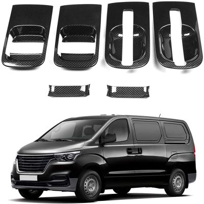 6Pcs/Set Car ABS Carbon Fiber Door Handle Bowl Cover for Grand Starex H1 I800 2018-2020 Car Accessories