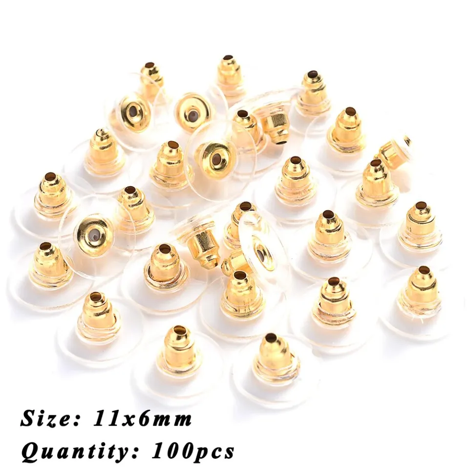 iYOE 100-500pcs Ear Backs Stopper Metal Rubber Earring Back Ear