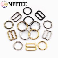 ┋ 20/40Sets 6-20mm Metal O Ring Tri-Glide Buckles Underwear Bra Adjust Clasp Bikini Connectors Hook DIY Clothes Sewing Accessories