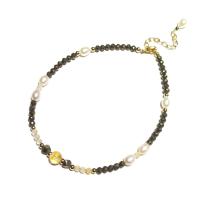 Lii Ji Pyrite Freshwater Pearl Citrine Anklet Bracelet Natural Stone 14K Gold Filled Jewelry For Women Girls Gift