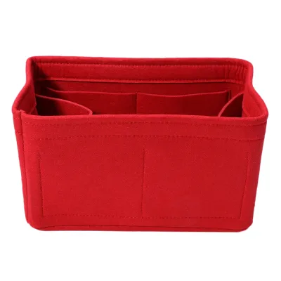 Home Storage Bag Felt Insert Bag Makeup Organizer Inner Purse Portable Cosmetic Bags Storage Red Storage