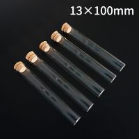 12pcs/lot 13x100mm Clear Flat Bottom Glass Test Tube With Cork Stopper Lab Glassware For Sale