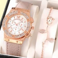 【YF】∋№  2pcs Set Watches Luxury Rhinestone Fashion Ladies Business Wrist Relogio Feminino