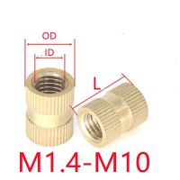 [DE69] 10-100ชิ้น/ล็อตทองเหลืองใส่ Nut M1.4 M1.6 M2 M2.5 M3 M4 M5 M6 M8 M10 Knurled รอบแม่พิมพ์ฉีดใส่ถั่ว